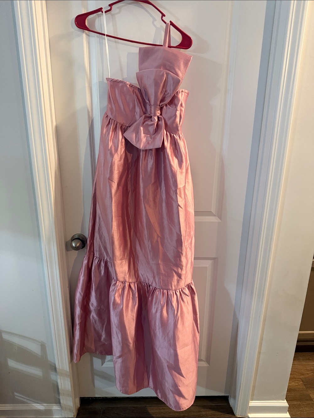 Petal and Pup Pink One-Shoulder Bow-Accent Party gown
